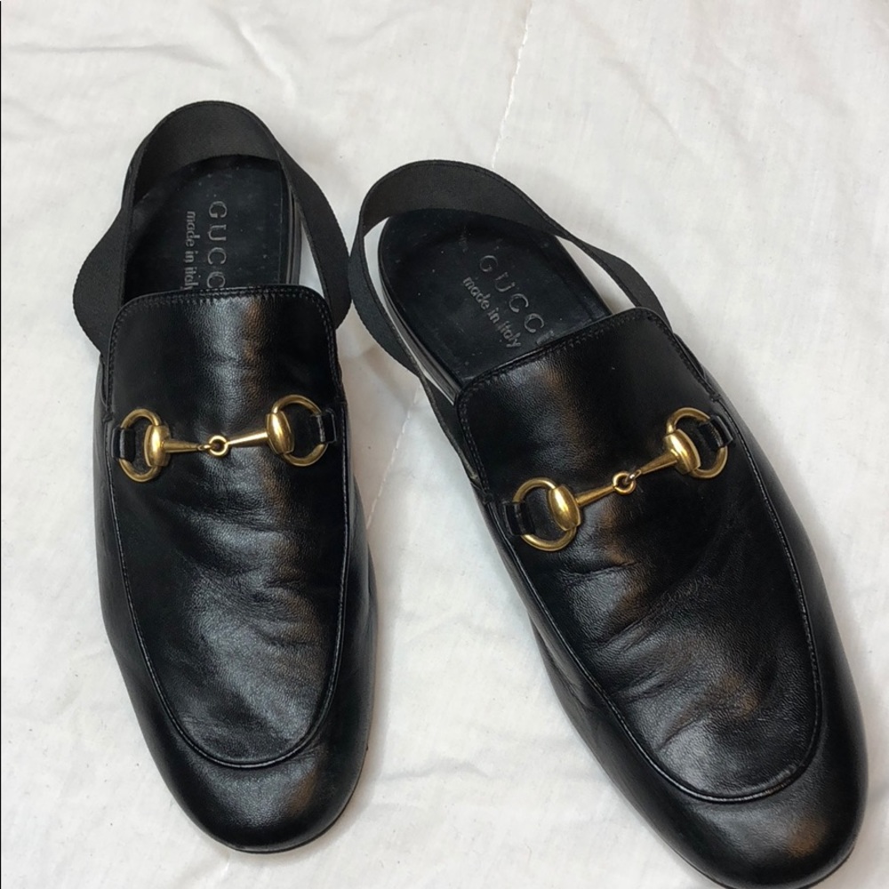 Gucci Leather Horsebit Slingback Slipper